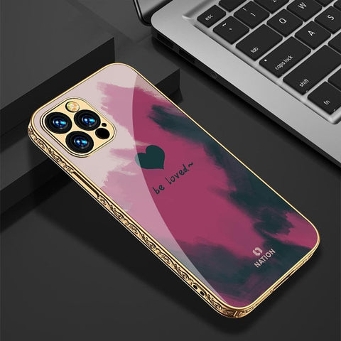 iPhone 13 Pro Cover - Onation Heart Series - HQ Ultra Shine Premium Infinity Glass Soft Silicon Borders Case