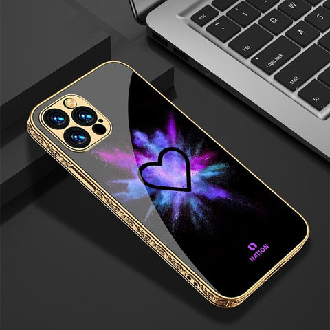 iPhone 13 Pro Max Cover - Onation Heart Series - HQ Ultra Shine Premium Infinity Glass Soft Silicon Borders Case