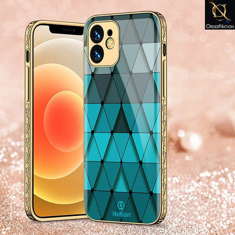 iPhone 12 Cover - Onation Pyramid Series - HQ Ultra Shine Premium Infinity Glass Soft Silicon Borders Case