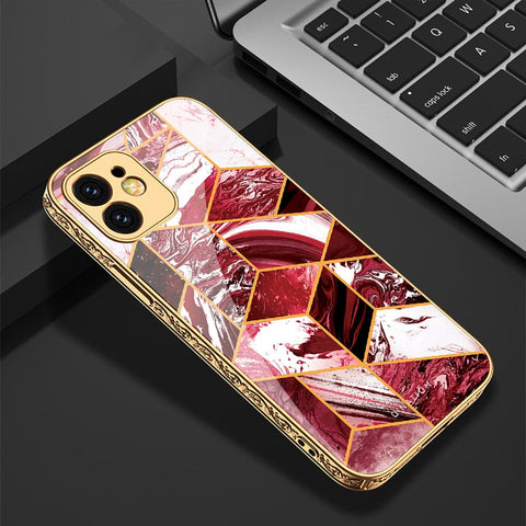 iPhone 12 Cover - O'Nation Shades of Marble Series - Premium Electroplated Infinity Ultra Shine Glass Soft Silicon Borders Case