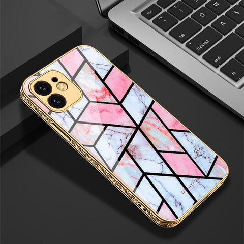 iPhone 12 Cover - O'Nation Shades of Marble Series - Premium Electroplated Infinity Ultra Shine Glass Soft Silicon Borders Case