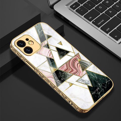 iPhone 12 Cover - O'Nation Shades of Marble Series - Premium Electroplated Infinity Ultra Shine Glass Soft Silicon Borders Case