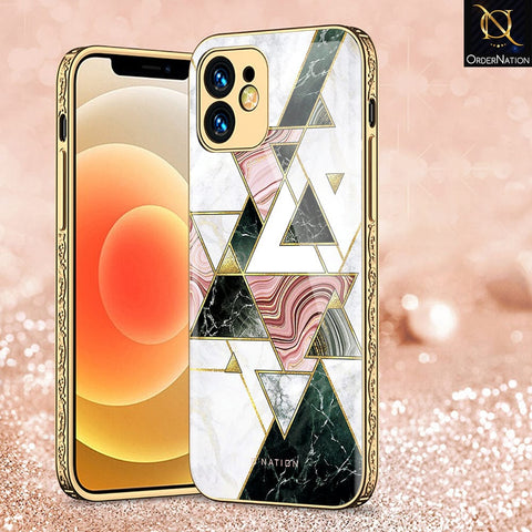 iPhone 12 Cover - O'Nation Shades of Marble Series - Premium Electroplated Infinity Ultra Shine Glass Soft Silicon Borders Case