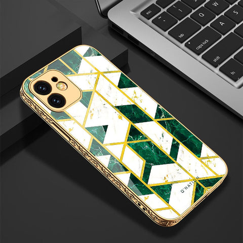 iPhone 12 Cover - O'Nation Shades of Marble Series - Premium Electroplated Infinity Ultra Shine Glass Soft Silicon Borders Case