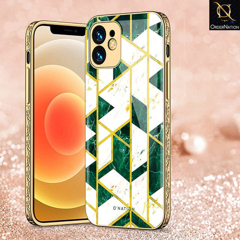 iPhone 12 Cover - O'Nation Shades of Marble Series - Premium Electroplated Infinity Ultra Shine Glass Soft Silicon Borders Case