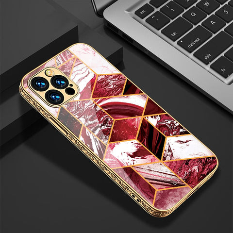 iPhone 13 Pro Cover - O'Nation Shades of Marble Series - Premium Electroplated Infinity Ultra Shine Glass Soft Silicon Borders Case