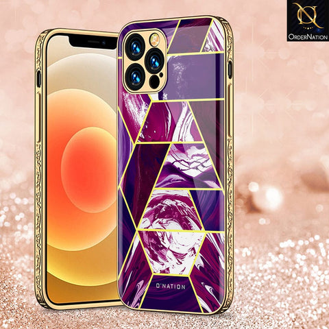 iPhone 13 Pro Cover - O'Nation Shades of Marble Series - Premium Electroplated Infinity Ultra Shine Glass Soft Silicon Borders Case