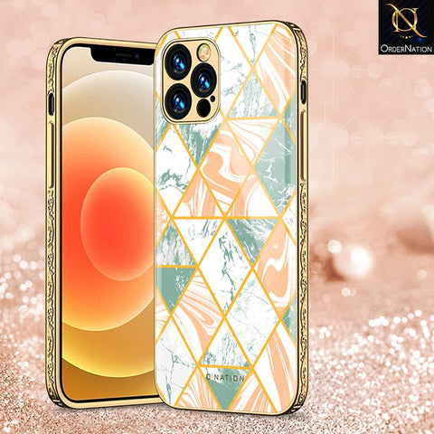 iPhone 13 Pro Cover - O'Nation Shades of Marble Series - Premium Electroplated Infinity Ultra Shine Glass Soft Silicon Borders Case