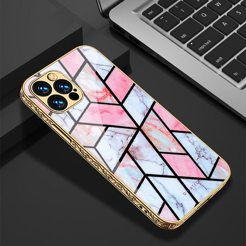 iPhone 13 Pro Cover - O'Nation Shades of Marble Series - Premium Electroplated Infinity Ultra Shine Glass Soft Silicon Borders Case