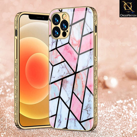 iPhone 13 Pro Cover - O'Nation Shades of Marble Series - Premium Electroplated Infinity Ultra Shine Glass Soft Silicon Borders Case