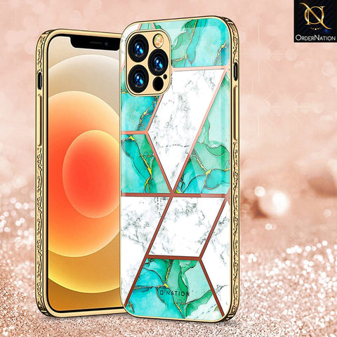 iPhone 13 Pro Cover - O'Nation Shades of Marble Series - Premium Electroplated Infinity Ultra Shine Glass Soft Silicon Borders Case