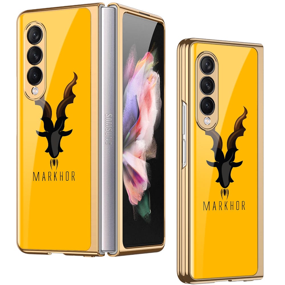 Samsung Galaxy Z Fold 3 5G Cover - Markhor Series - Premium Electroplated Infinity Ultra Shine Glass Soft Silicon Borders Case