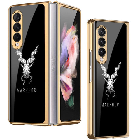 Samsung Galaxy Z Fold 3 5G Cover - Markhor Series - Premium Electroplated Infinity Ultra Shine Glass Soft Silicon Borders Case