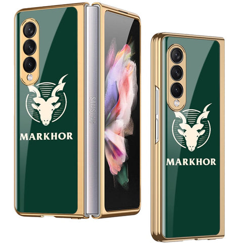 Samsung Galaxy Z Fold 3 5G Cover - Markhor Series - Premium Electroplated Infinity Ultra Shine Glass Soft Silicon Borders Case