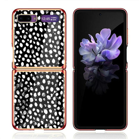 Samsung Galaxy Z Flip Cover - Vanilla Dream Series - Premium Electroplated Infinity Ultra Shine Glass Soft Silicon Borders Case