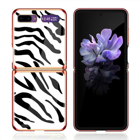 Samsung Galaxy Z Flip Cover - Vanilla Dream Series - Premium Electroplated Infinity Ultra Shine Glass Soft Silicon Borders Case