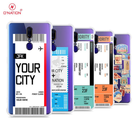 Oppo F11 Cover - Personalised Boarding Pass Ticket Series - 5 Designs - Clear Phone Case - Soft Silicon Borders