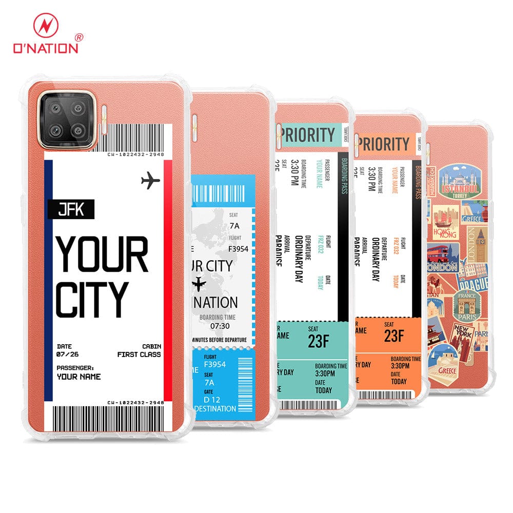 Oppo F17 Cover - Personalised Boarding Pass Ticket Series - 5 Designs - Clear Phone Case - Soft Silicon Borders