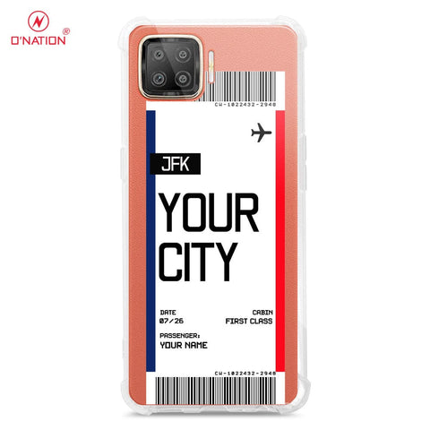 Oppo F17 Cover - Personalised Boarding Pass Ticket Series - 5 Designs - Clear Phone Case - Soft Silicon Borders