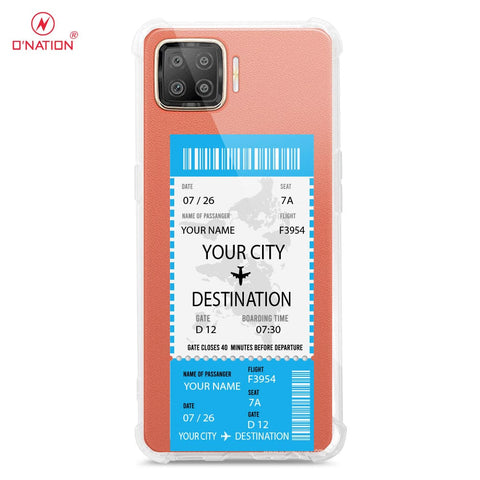 Oppo F17 Cover - Personalised Boarding Pass Ticket Series - 5 Designs - Clear Phone Case - Soft Silicon Borders