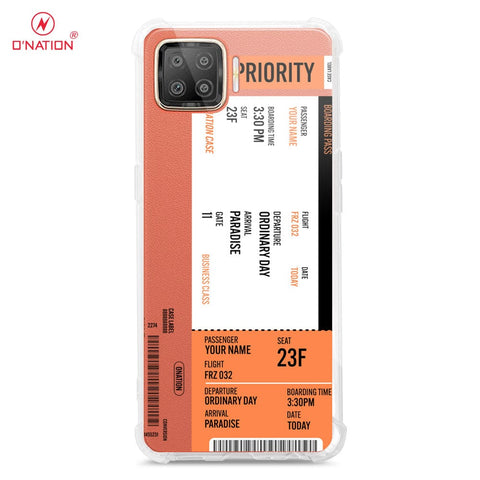 Oppo F17 Cover - Personalised Boarding Pass Ticket Series - 5 Designs - Clear Phone Case - Soft Silicon Borders