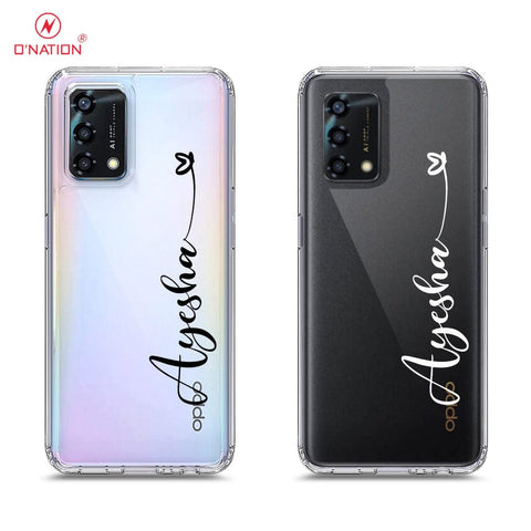 Oppo A95 Cover - Personalised Name Series - 8 Designs - Clear Phone Case - Soft Silicon Borders