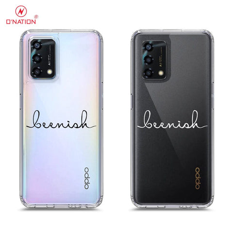 Oppo A95 Cover - Personalised Name Series - 8 Designs - Clear Phone Case - Soft Silicon Borders