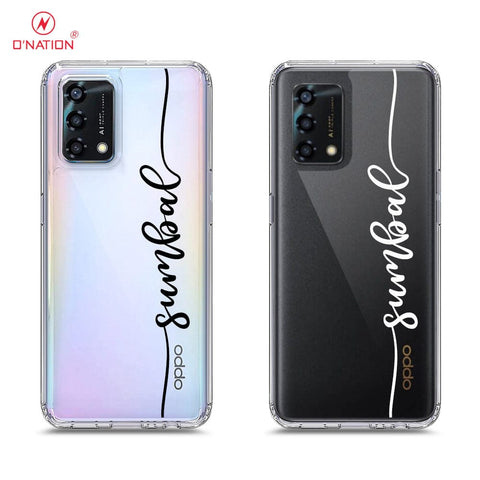 Oppo A95 Cover - Personalised Name Series - 8 Designs - Clear Phone Case - Soft Silicon Borders