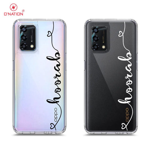 Oppo A95 Cover - Personalised Name Series - 8 Designs - Clear Phone Case - Soft Silicon Borders