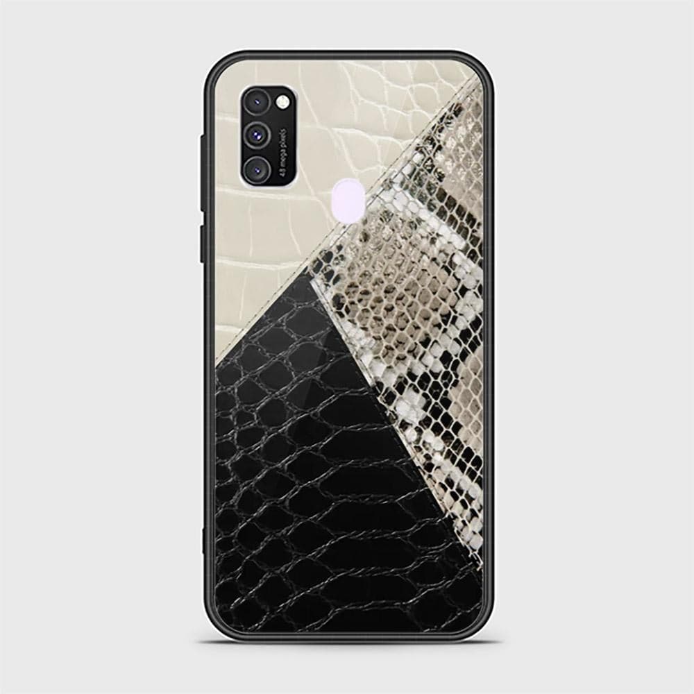 Samsung Galaxy M21 Cover - Printed Skins Series - HQ Ultra Shine Premium Infinity Glass Soft Silicon Borders Case