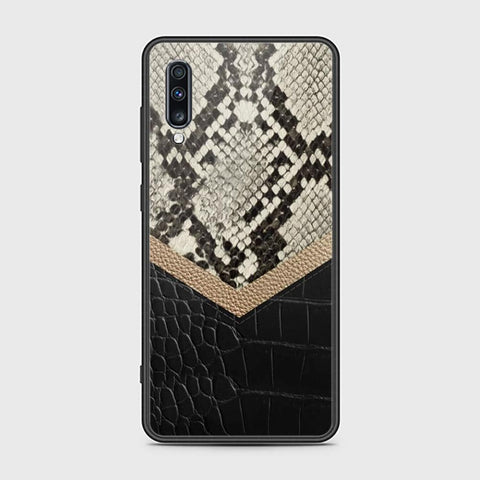 Samsung Galaxy A70 Cover - Printed Skins Series - HQ Ultra Shine Premium Infinity Glass Soft Silicon Borders Case