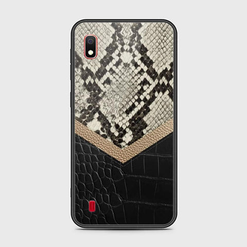 Samsung Galaxy A10 Cover - Printed Skins Series - HQ Ultra Shine Premium Infinity Glass Soft Silicon Borders Case
