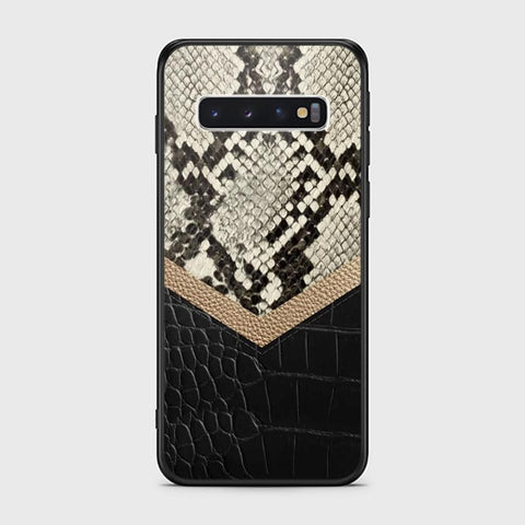 Samsung Galaxy S10 Cover - Printed Skins Series - HQ Ultra Shine Premium Infinity Glass Soft Silicon Borders Case