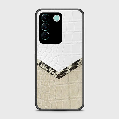 Vivo V27e Cover- Printed Skins Series - HQ Ultra Shine Premium Infinity Glass Soft Silicon Borders Case