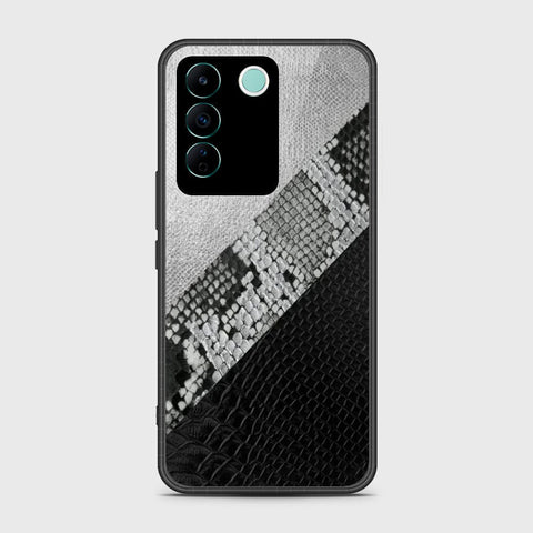 Vivo V27e Cover- Printed Skins Series - HQ Ultra Shine Premium Infinity Glass Soft Silicon Borders Case