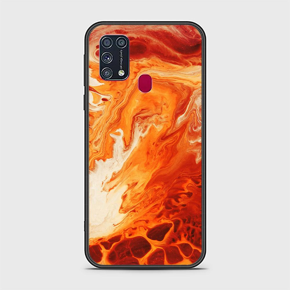 Samsung Galaxy M31 Cover - Mystic Marble Series - HQ Ultra Shine Premium Infinity Glass Soft Silicon Borders Case