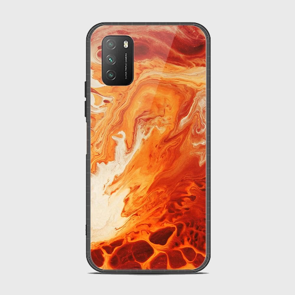 Xiaomi Redmi 9T Cover - Mystic Marble Series - HQ Ultra Shine Premium Infinity Glass Soft Silicon Borders Case