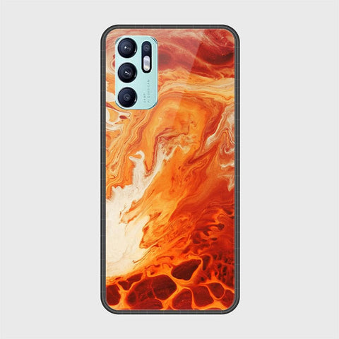 Oppo Reno 6 Cover - Mystic Marble Series - HQ Ultra Shine Premium Infinity Glass Soft Silicon Borders Case