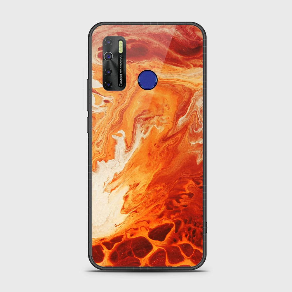 Tecno Camon 15 Cover- Mystic Marble Series - HQ Ultra Shine Premium Infinity Glass Soft Silicon Borders Case