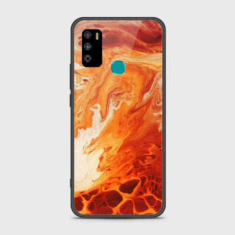 Infinix Hot 9 Play Cover- Mystic Marble Series - HQ Ultra Shine Premium Infinity Glass Soft Silicon Borders Case