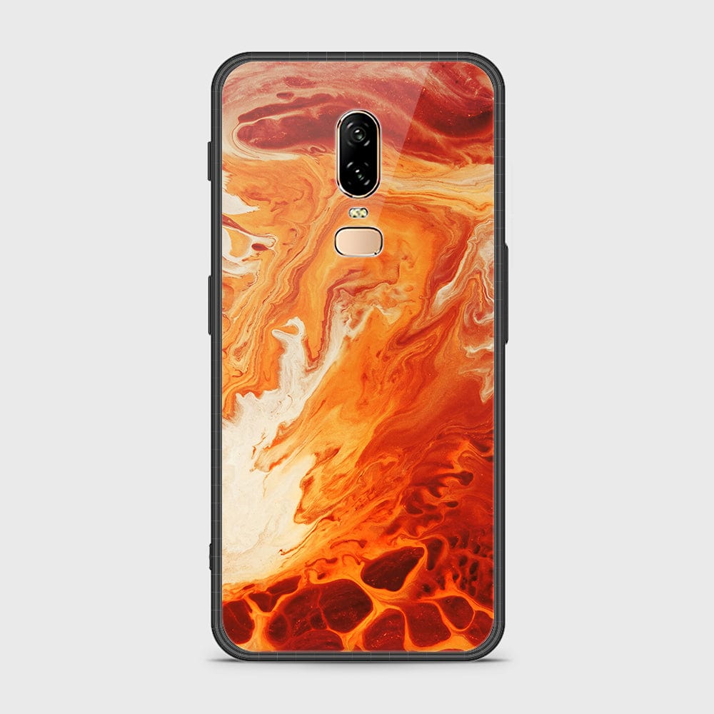 OnePlus 6 Cover- Mystic Marble Series - HQ Ultra Shine Premium Infinity Glass Soft Silicon Borders Case