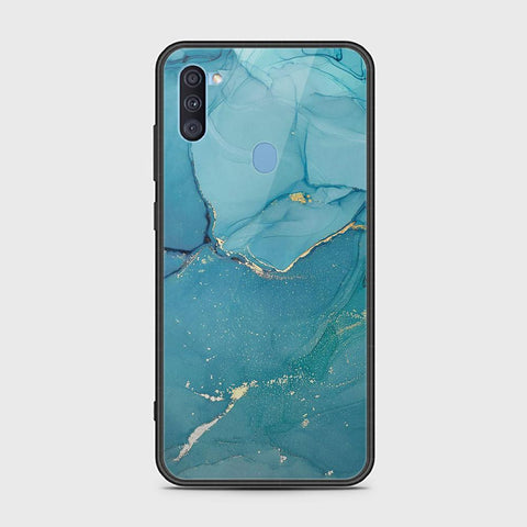 Samsung Galaxy A11 Cover - Mystic Marble Series - HQ Ultra Shine Premium Infinity Glass Soft Silicon Borders Case