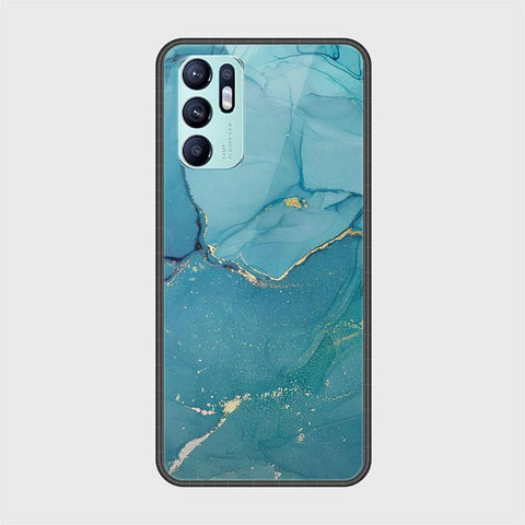 Oppo Reno 6 Cover - Mystic Marble Series - HQ Ultra Shine Premium Infinity Glass Soft Silicon Borders Case