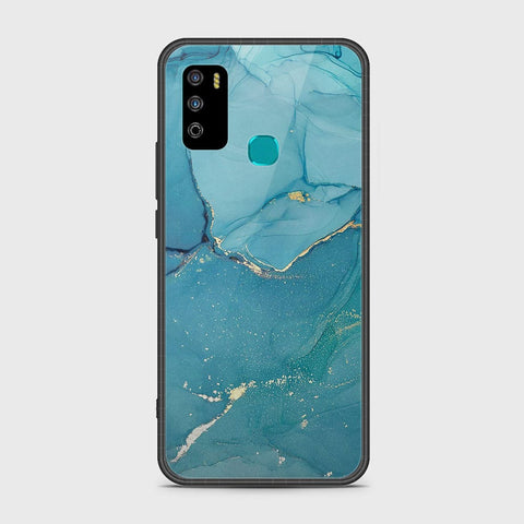 Infinix Hot 9 Play Cover- Mystic Marble Series - HQ Ultra Shine Premium Infinity Glass Soft Silicon Borders Case