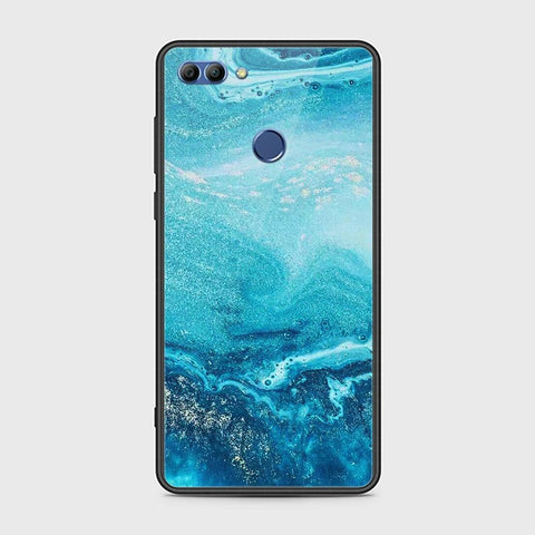 Huawei Y9 2018 Cover - Mystic Marble Series - HQ Ultra Shine Premium Infinity Glass Soft Silicon Borders Case