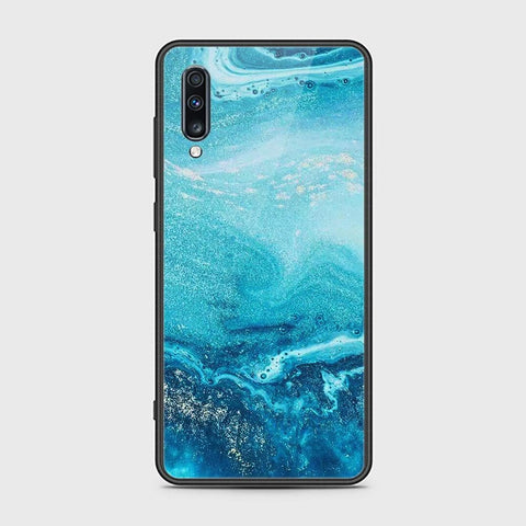 Samsung Galaxy A70s Cover - Mystic Marble Series - HQ Ultra Shine Premium Infinity Glass Soft Silicon Borders Case