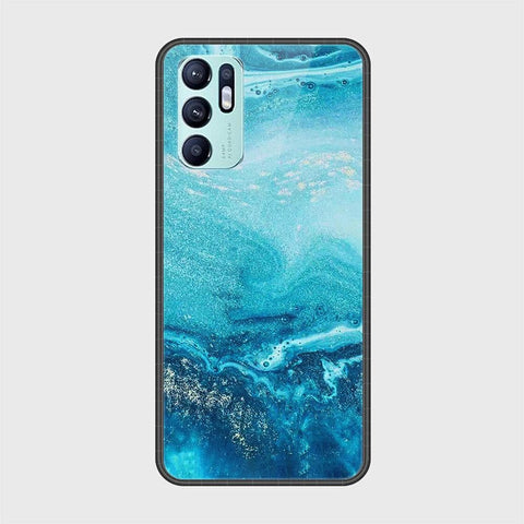 Oppo Reno 6 Cover - Mystic Marble Series - HQ Ultra Shine Premium Infinity Glass Soft Silicon Borders Case