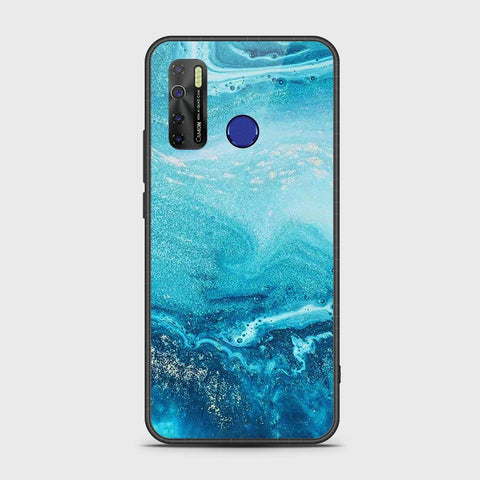 Infinix Hot 9 Pro Cover- Mystic Marble Series - HQ Ultra Shine Premium Infinity Glass Soft Silicon Borders Case