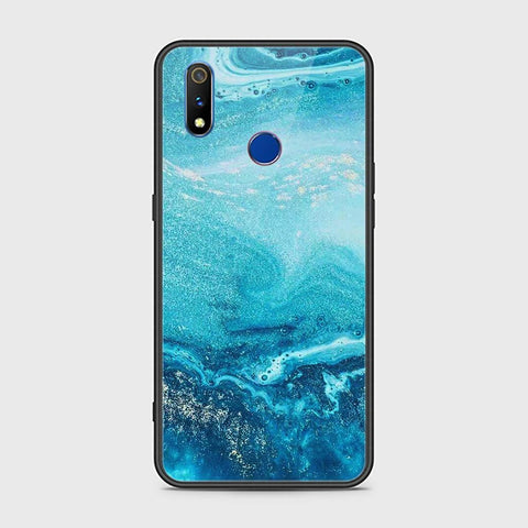 Realme 3i Cover - Mystic Marble Series - HQ Ultra Shine Premium Infinity Glass Soft Silicon Borders Case