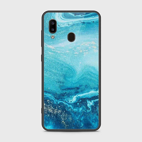 Samsung Galaxy A20 Cover - Mystic Marble Series - HQ Ultra Shine Premium Infinity Glass Soft Silicon Borders Case